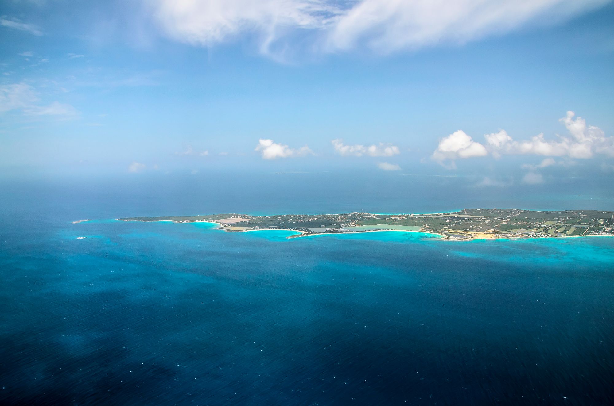 Anguilla shoreline and clear coastal water
